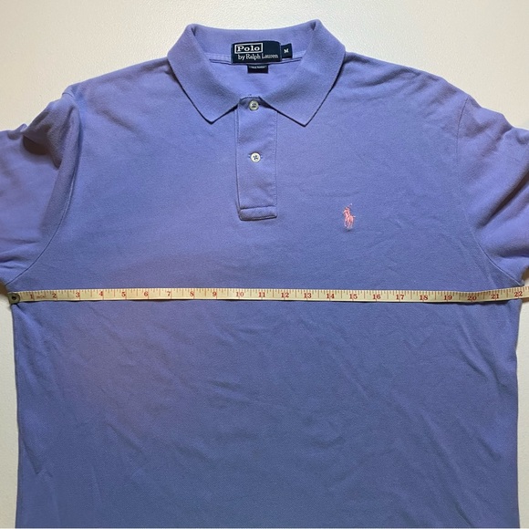 🏇Polo Ralph Lauren Long Sleeve Polo Blue Pink Logo 100% Cotton Size Medium - Picture 2 of 4